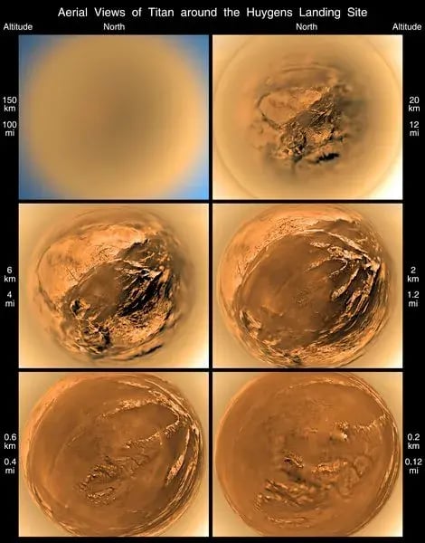 Titan vues descente huygens